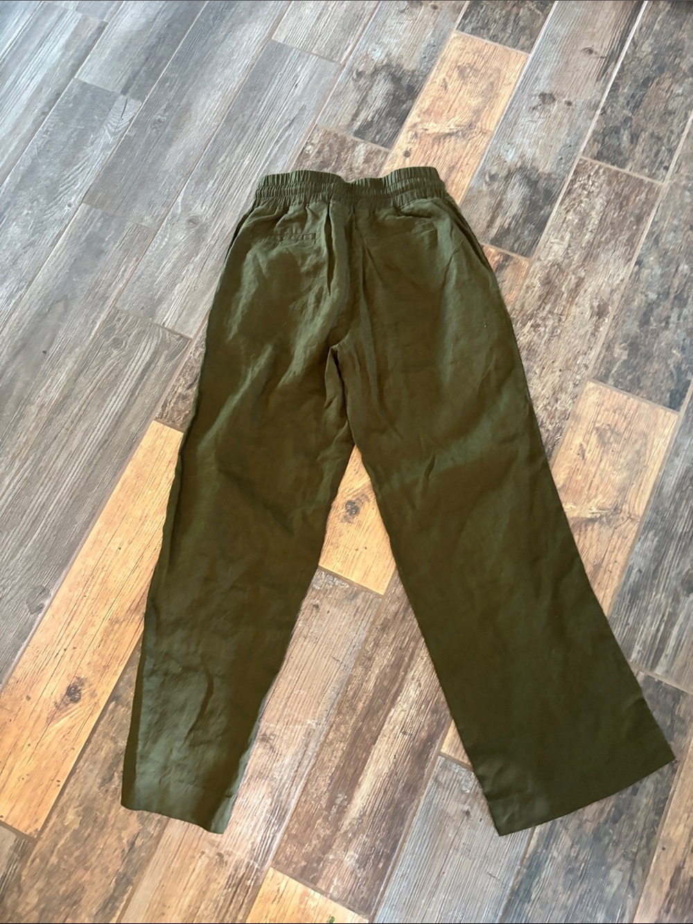 Quince (Size S) Women’s Olive Green Drawstring Linen Pants - Picture 5 of 6